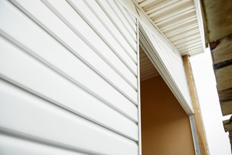 Close-up of vinyl siding panels